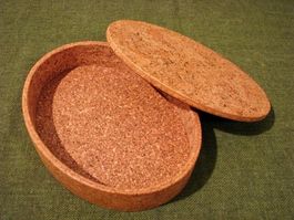 Kork Dose Schmuck Box Case Schatulle Deckel oval MAXI A)