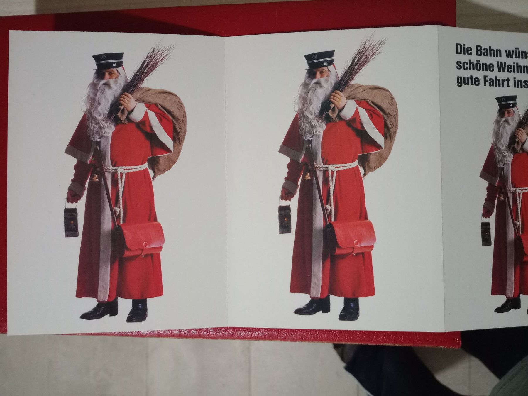 Cartoline postali: AK 4teilig SBB Werbung mit Samichlaus Weihnachtsmann – Usato da Küttigen venduto da Melisch1000 1