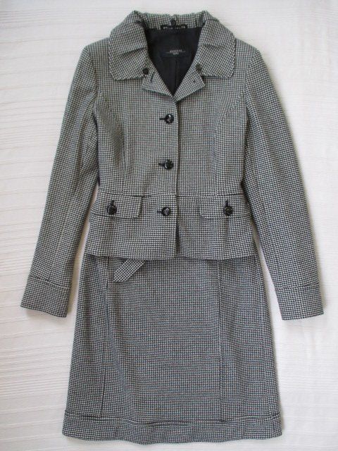 Costumi: Max Mara - Weekend Hahnentritt Wollmix Jacke + Rock 40/42 – Usato da Wetzikon ZH venduto da icewear
