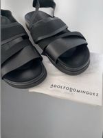 Adolfo Dominguez Herren Sandalen Schwarz Gr. 41 mit Beutel