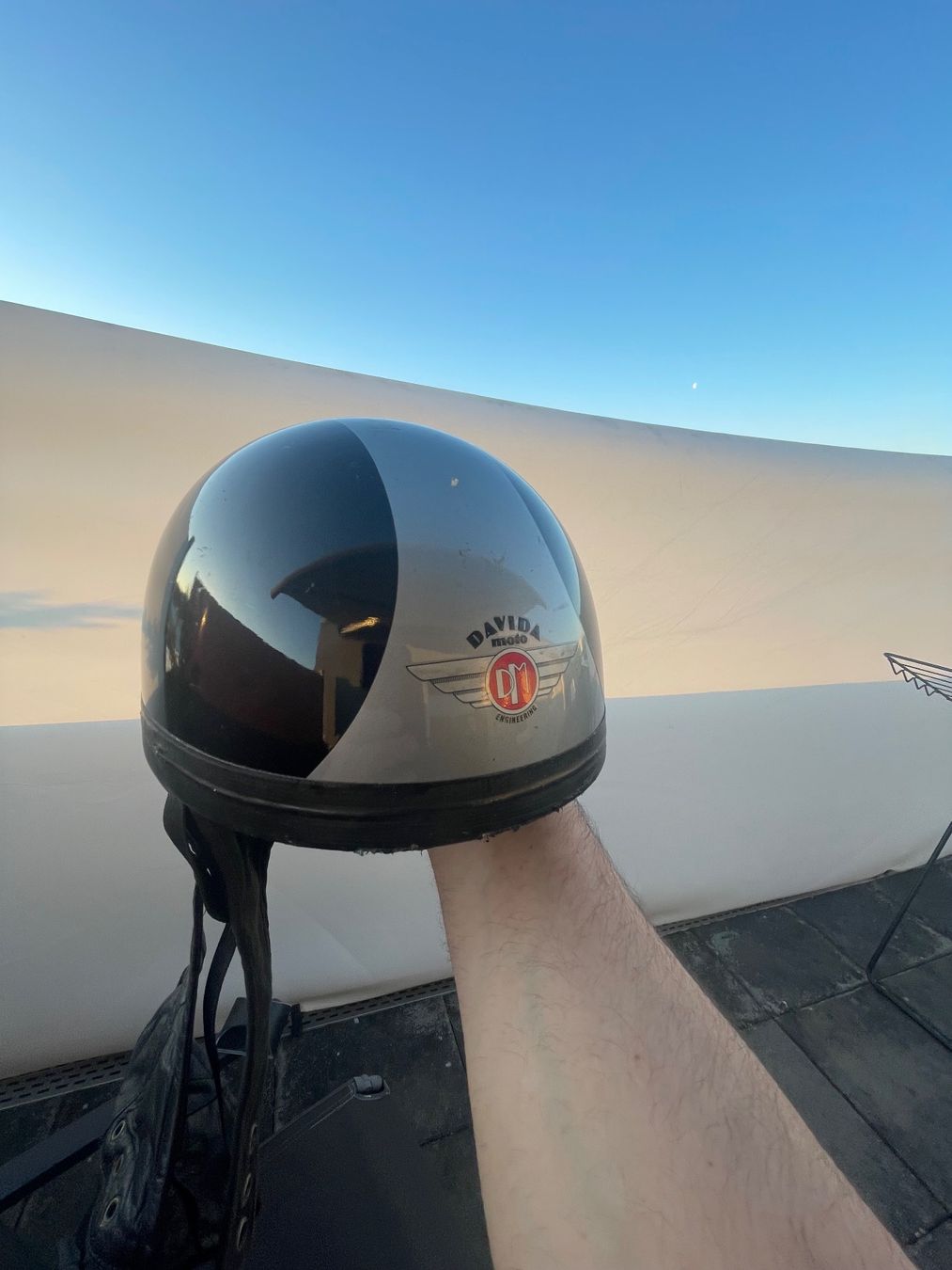 Caschi & visiere: Davida Helm Original mit 2 Leder Gesichtsmasken – Usato da Grenchen venduto da Jimbo3743 7