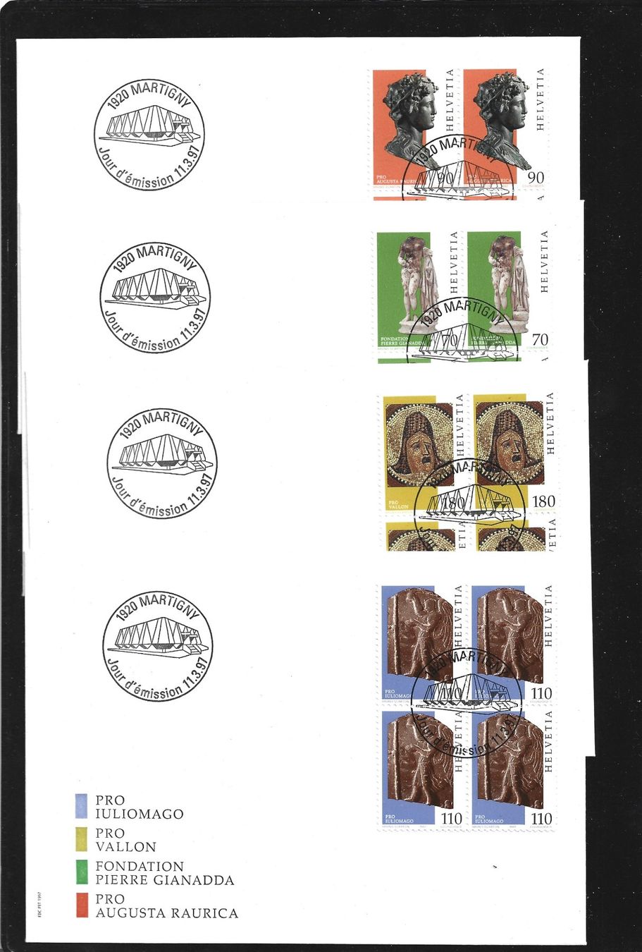 Tutti i francobolli: 1997  FDC 4er Kunstwerke  aus ABO – Usato da Rheinau venduto da loxis