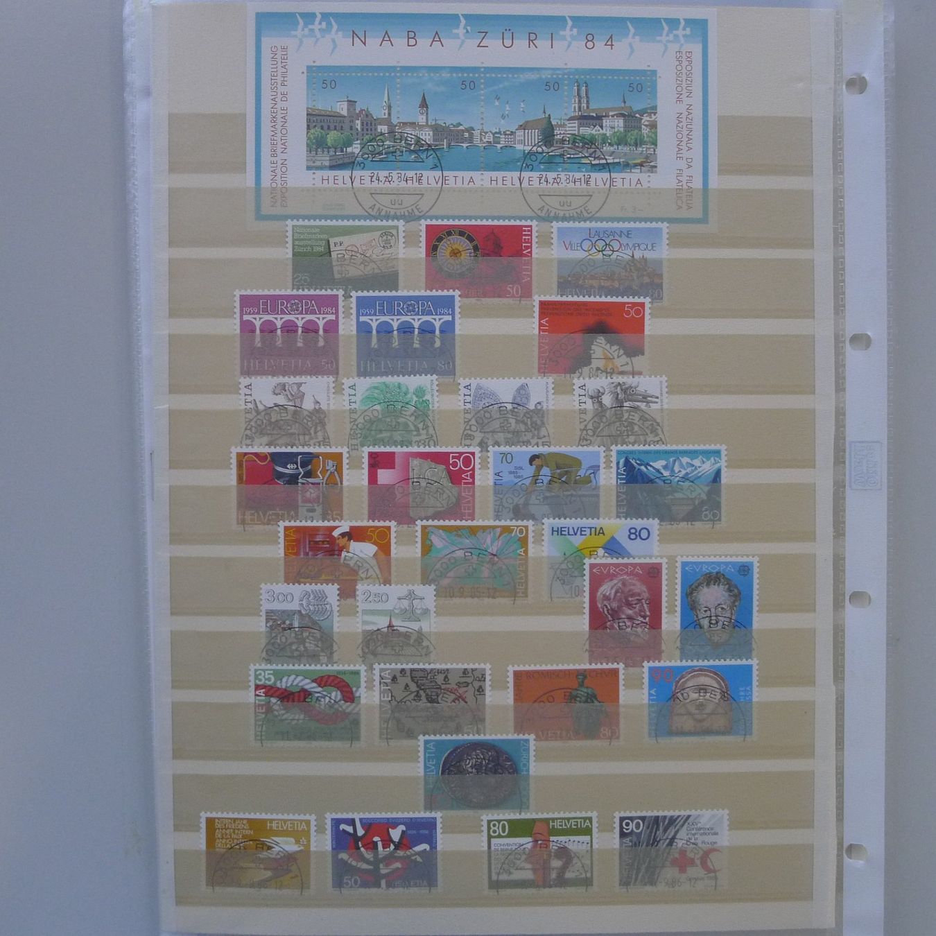 Tutti i francobolli: 1982-1994, Schweiz Sammlung mit ET-Halbmond-Stempel. – Usato da Sursee venduto da Luzernerraute 4