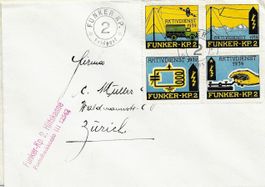 SOLDATENMARKEN BRIEF FUNKER KP. 2 1939 VIERERBLOCK