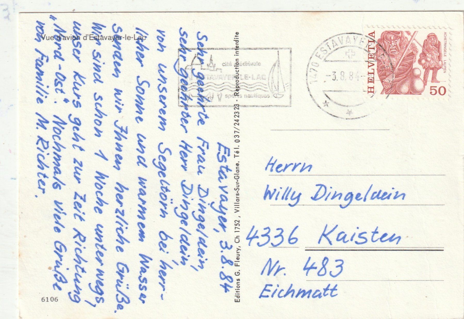 Cartes postales: Estayvair de Lac – D'occasion à Lumbrein par made02 1