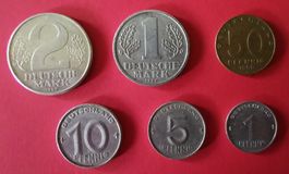DDR Mark - 1 Pfennig - 2 Deutsche Mark Erinnerungssatz 1952