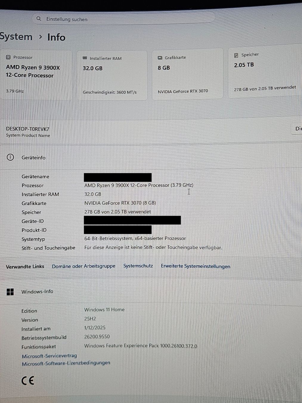 Amd PCs: Gaming PC, AMD Ryzen – Gebraucht aus Thun von jan_k7ct 9