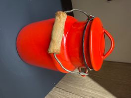 Petit Ancien bouille lait bidon émaillé  milchkanne en fer