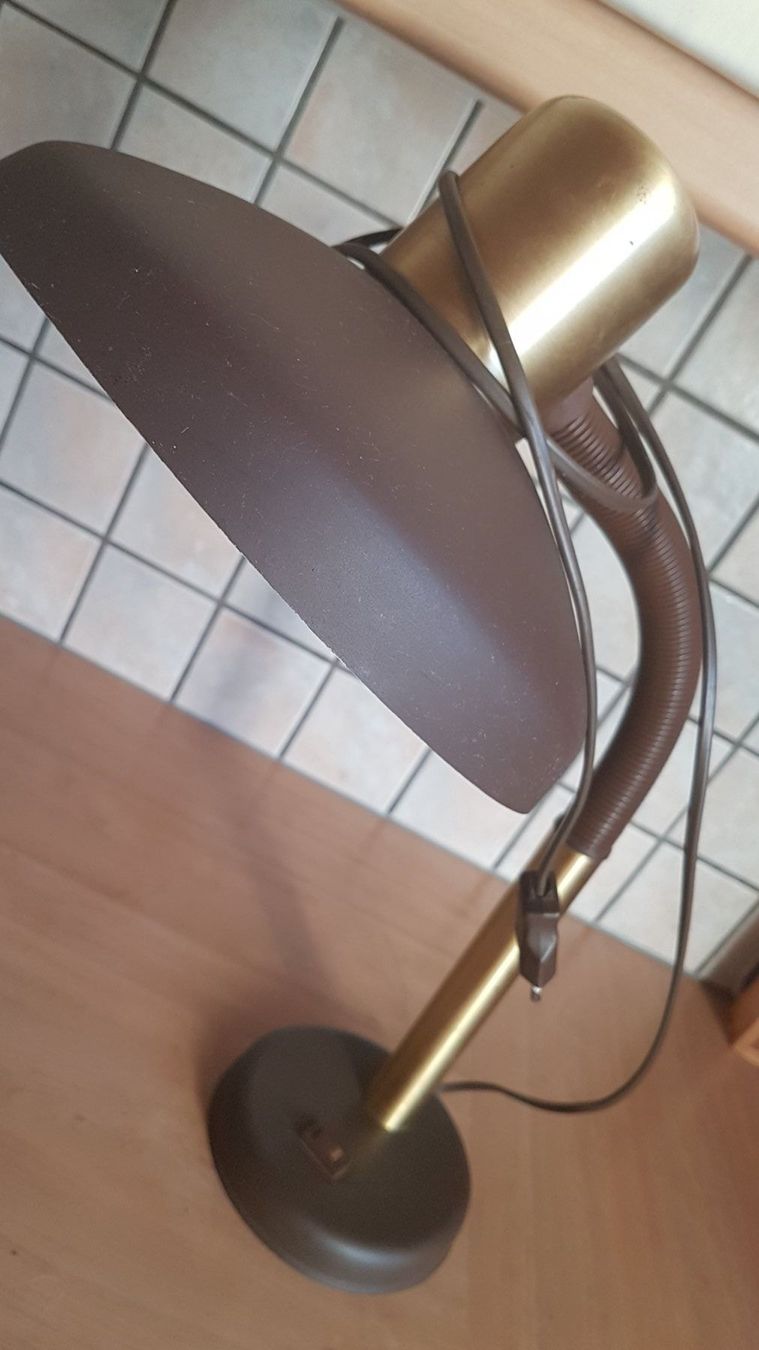 Lampade: Lampe de bureau vintage dorée et marron – Usato da Villiers venduto da san_jn5w 8