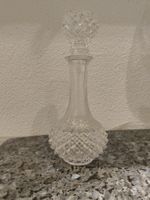 Schlanke antike Kristall Karaffe mit Stöpsel, Vintage
