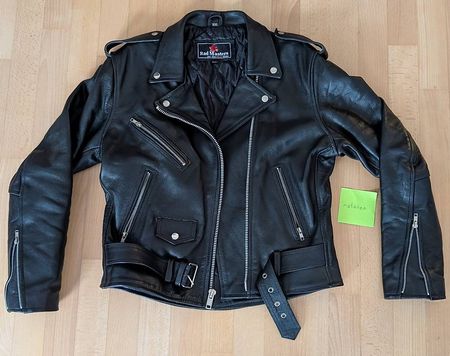 Schwarze Biker Echtlederjacke Herren