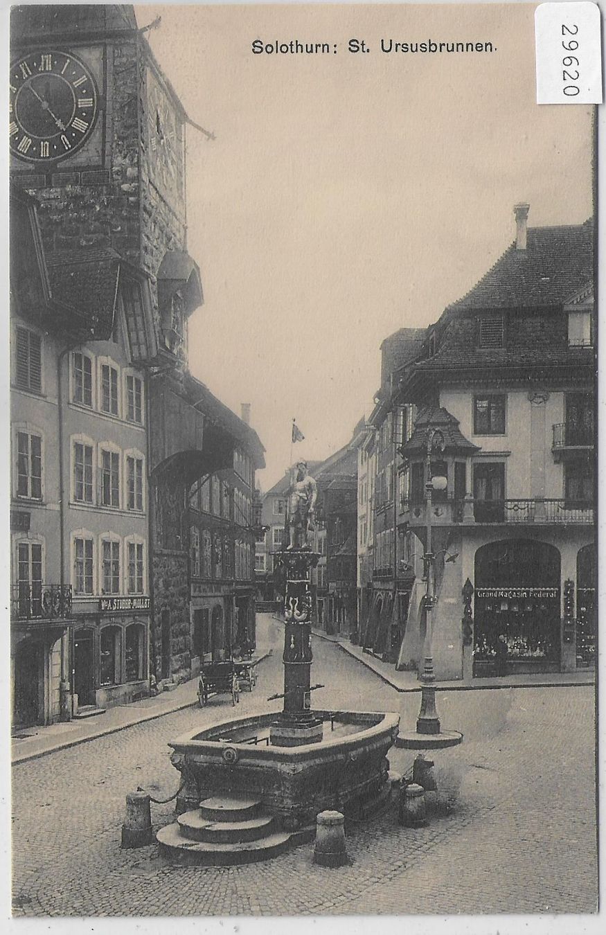 Cartes postales: Solothurn - St. Ursusbrunnen – D'occasion à Ettingen par Kartenplanet