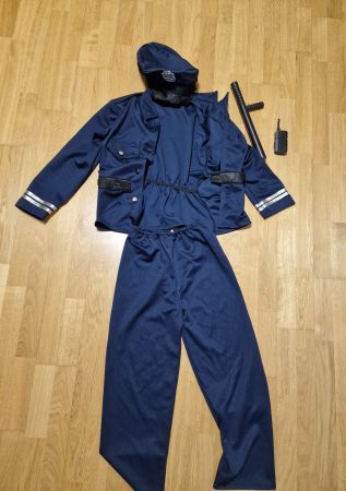 Polizei Kostüm Set Kinder blau mit Zubehör