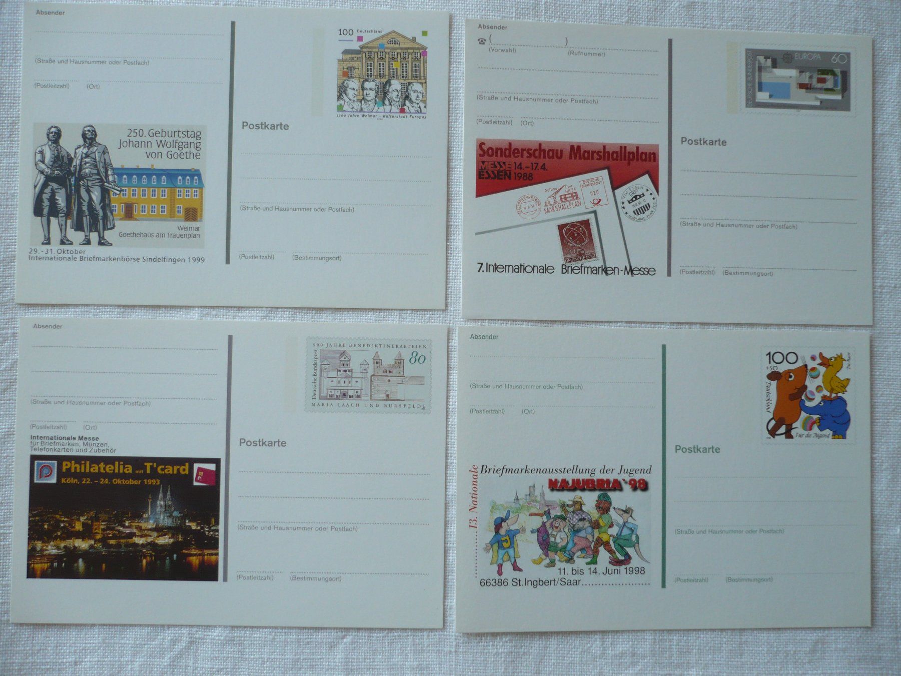 Tous les timbres: BRD 4 Postkarten ungebr. – D'occasion à Zürich par saltandpepper008
