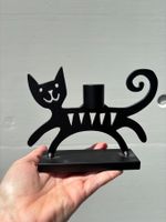 Swedish Bengt & Lotta cat iron candlestick