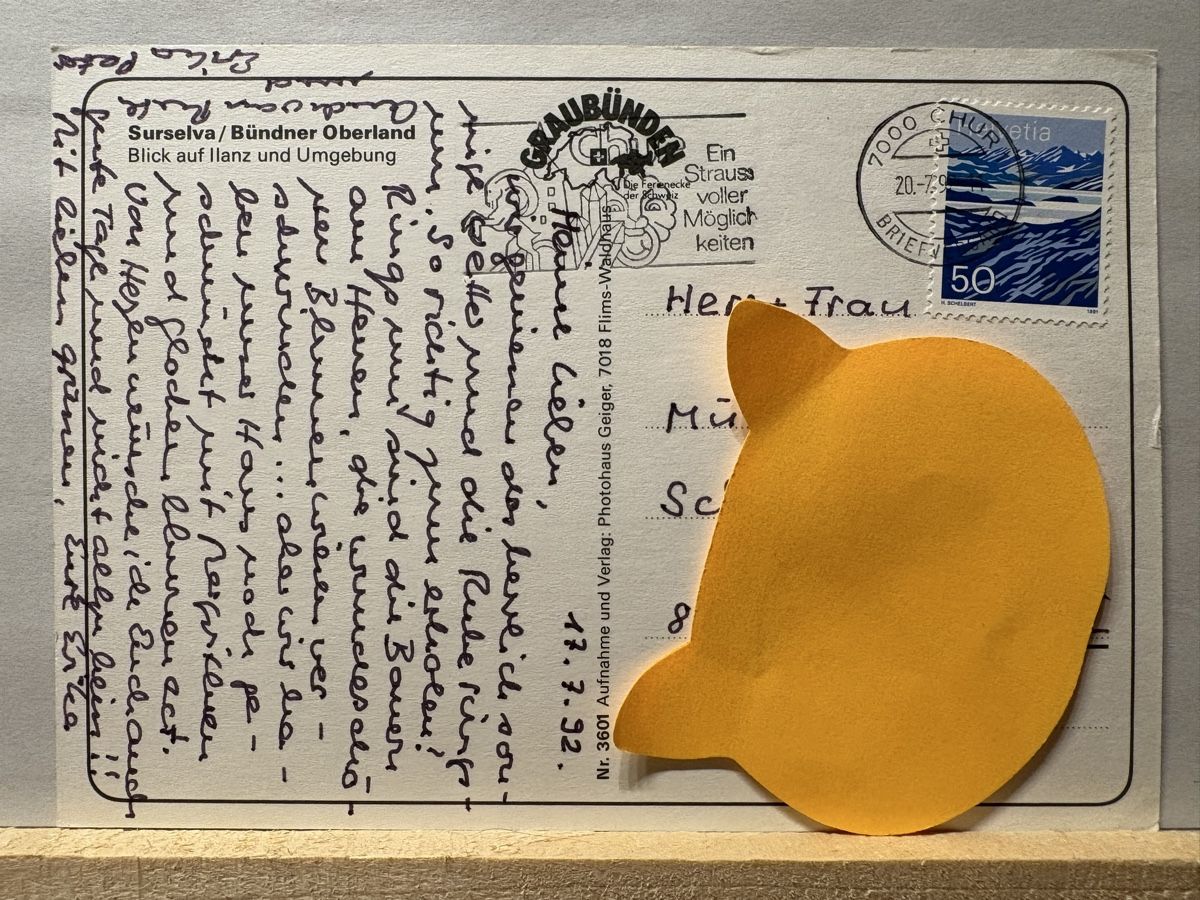 Cartoline postali: AK von Surselva mit Bergpanorama – Usato da Rümlang venduto da Brieftaube1 1