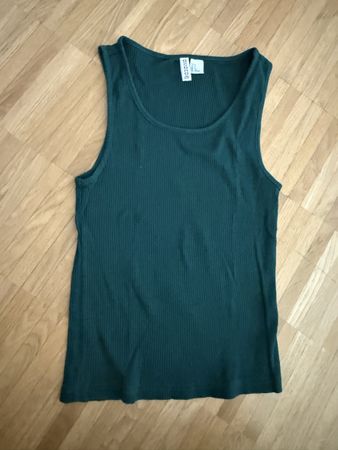 H&M basic Ripp-Top dunkelgrün Gr. S Sommer Top 💚Damen