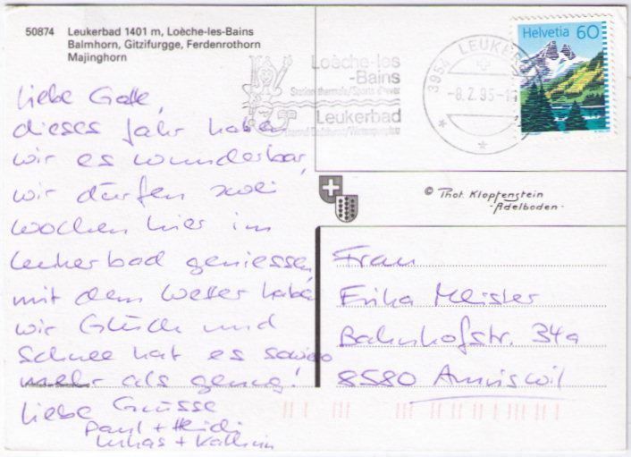 Cartoline postali: Leukerbad – Usato da Binningen venduto da Mountainrider 1