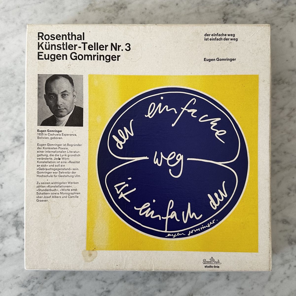 Rosenthal Teller: Künstler-Teller EUGEN GOMRINGER, Rosenthal, Umfeld Max Bill – Gebraucht aus Winterthur von gutDingmint 3