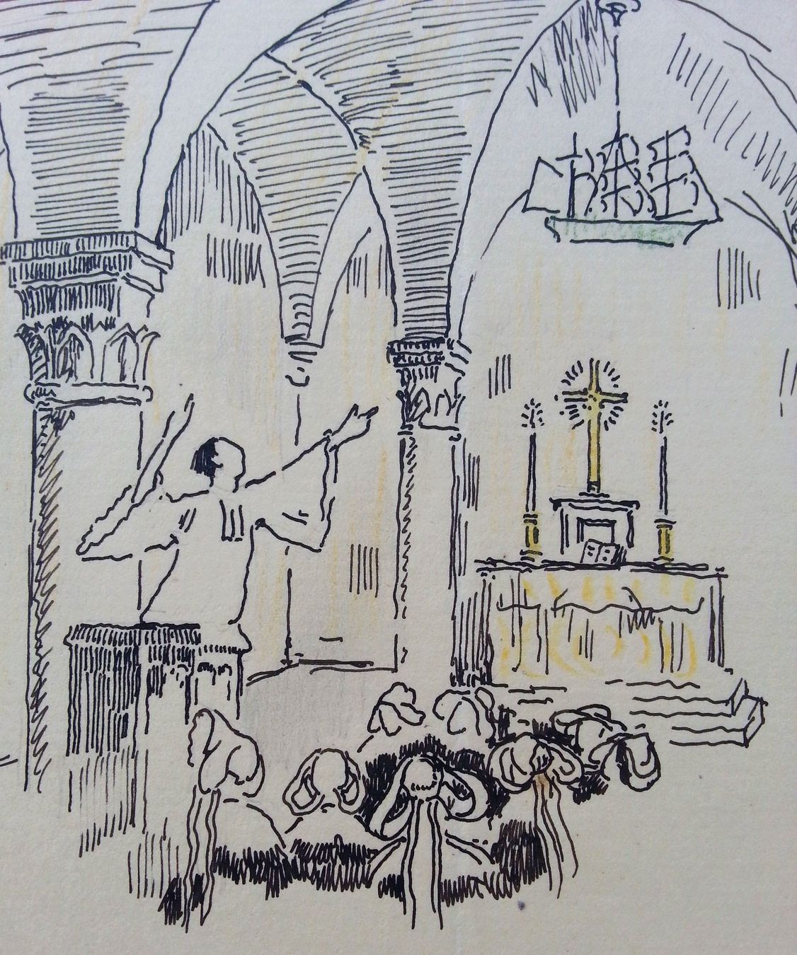 Gemälde: Tuschezeichnung Prediger, 1943 – Gebraucht aus Oberriet SG von Manick 2