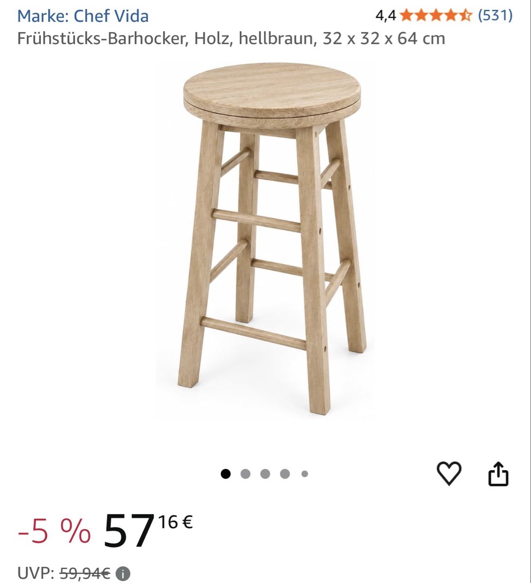 Sgabelli: Holz Barhocker neu!  – Nuovo (secondo la descrizione) da Glattpark(Opfikon) venduto da leo_c2ws 3