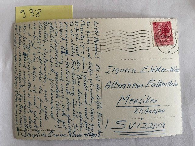 Ansichtskarten: alte Ansichtskarte Rimini Lungamare, 1955 – Gebraucht aus Niederwil AG von dahu75 1