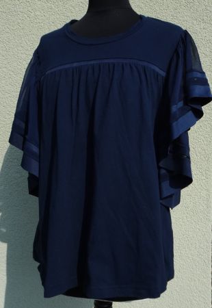 Steffen Schraut Shirt blau navy Gr. 38 Bluse Chiffon