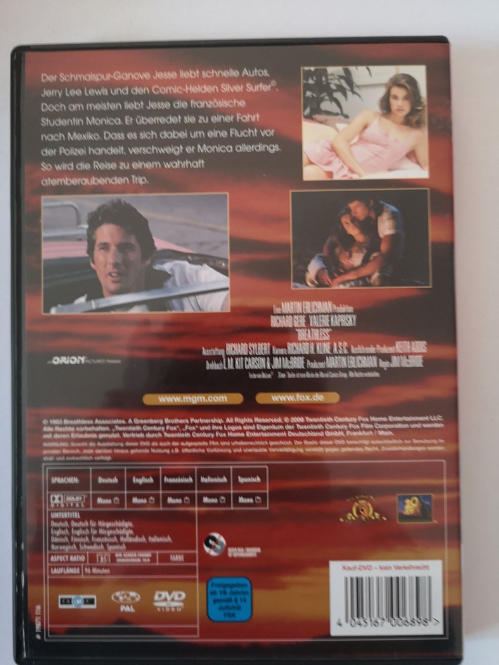 Tutti i DVDs: DVD Atemlos mit Richard Gere - Ein Klassiker – Usato da Tann venduto da Veebee6 1
