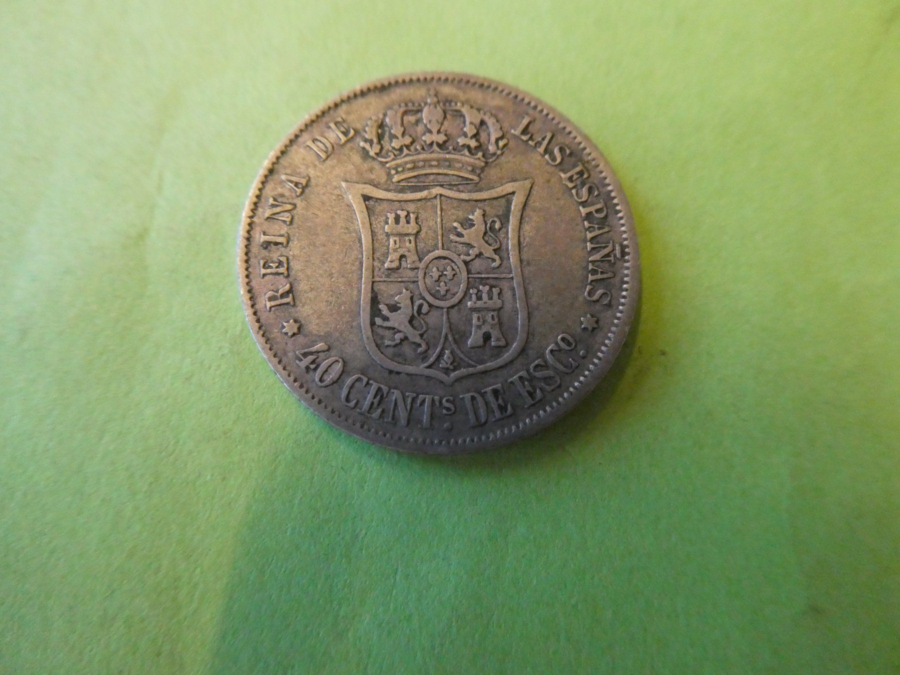 Tutti le monete: Spanien 1866, 40 Centimos - Silber – Usato da Hinterforst venduto da Rohusri 1