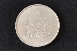 5-Franken Gedenkmünze 1974