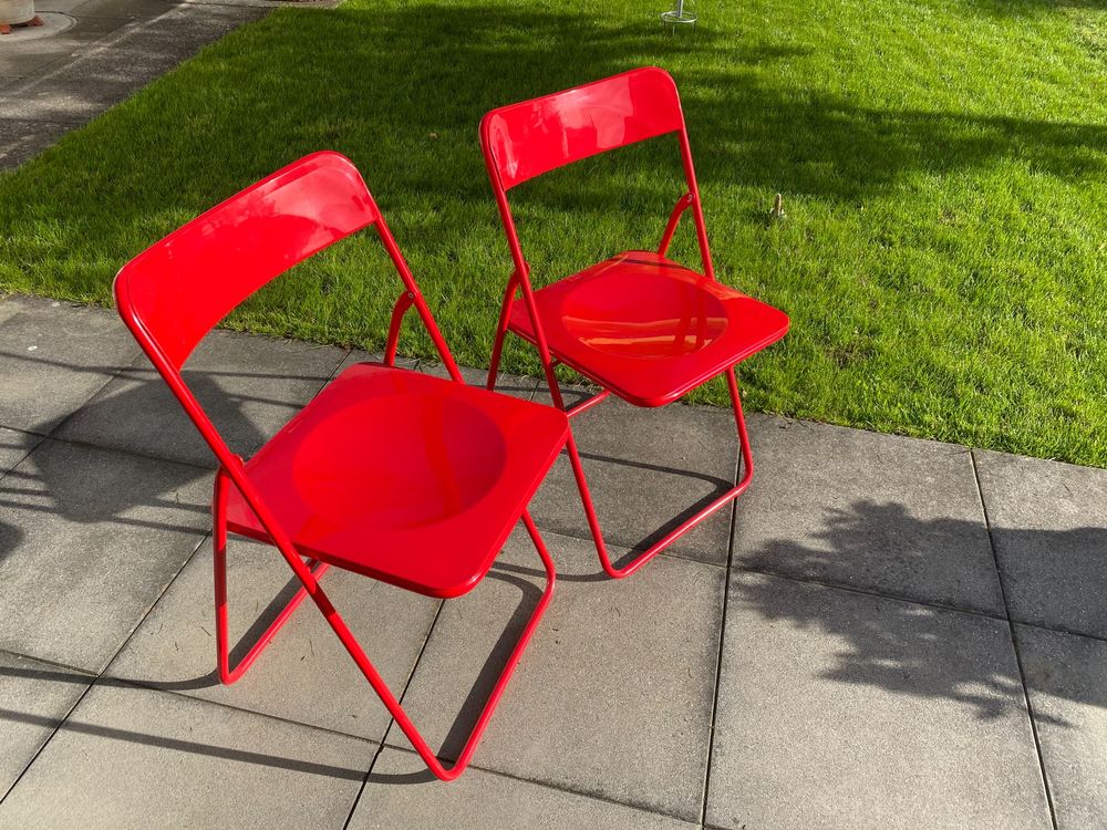 zwei Garten Klappstühle rot Kaufen auf Ricardo