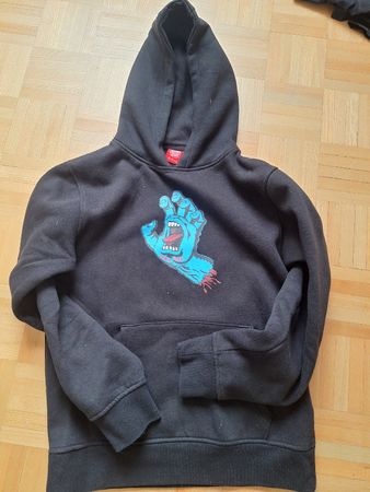 Kapuzenpullover Santa Cruz schwarz mit Logo gebraucht