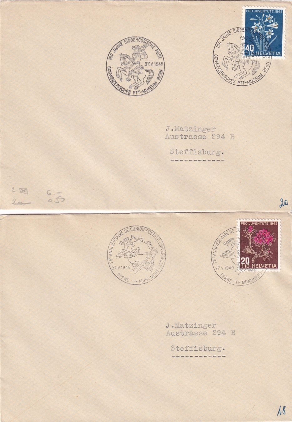 Tutti i francobolli: Schweiz 1949: 100 Jahres Eidgenössische Post – Usato da Birsfelden venduto da chr_yq2g