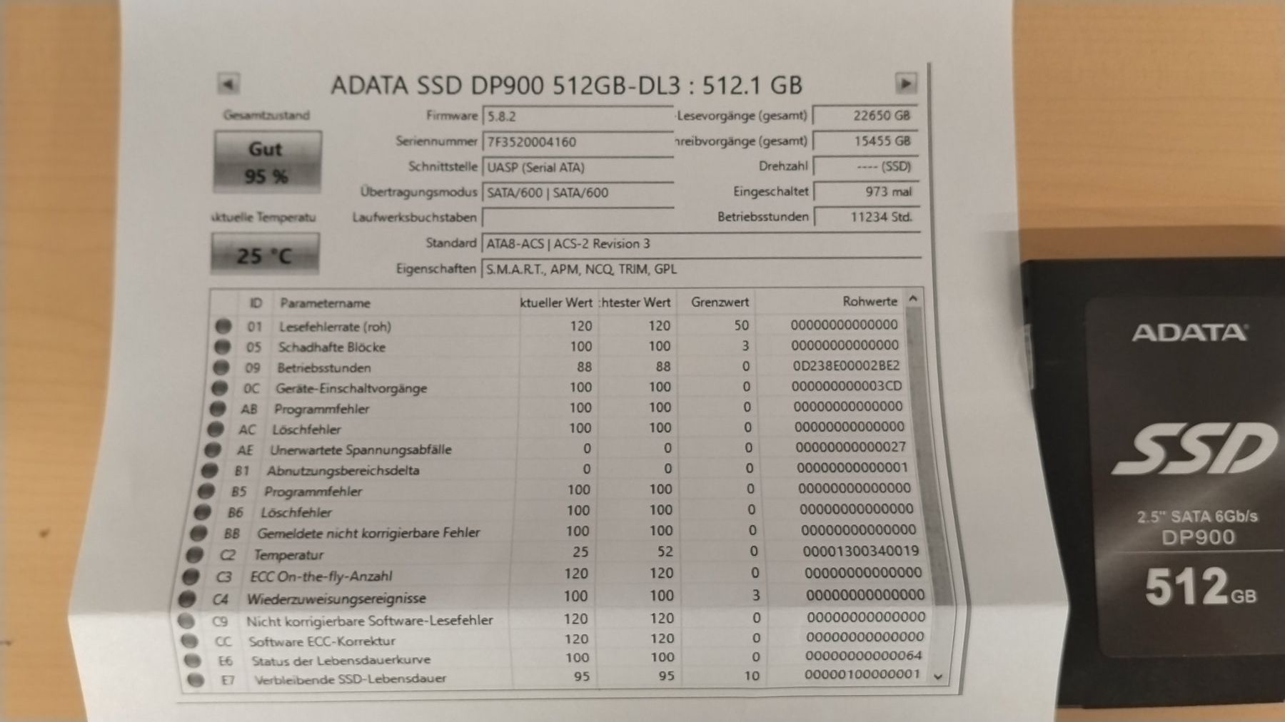 Harddisks: ADATA SSD DP900 512GB 2.5" SATA III , gewipt – Gebraucht aus Wallisellen von mic_gg2g 2