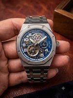 Herren Automatikuhr DEESIO Stahl blaues Zifferblatt 42mm neu