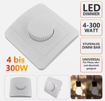LED Dimmer Schalter 230V 4-300W dimmbare Lampen Unterputz