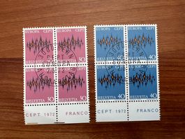 1972 CH Erstag gest.Viererblock mit Tab  (K129)
