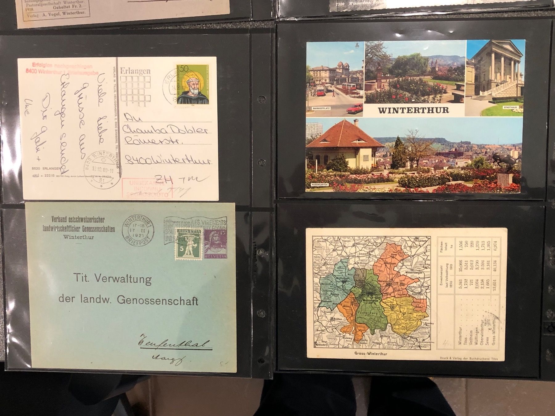 Ansichtskarten: Privat-Sammlung Winterthur - 56 Briefe & Ansichtskarten – Gebraucht aus Lufingen von Rac0 9