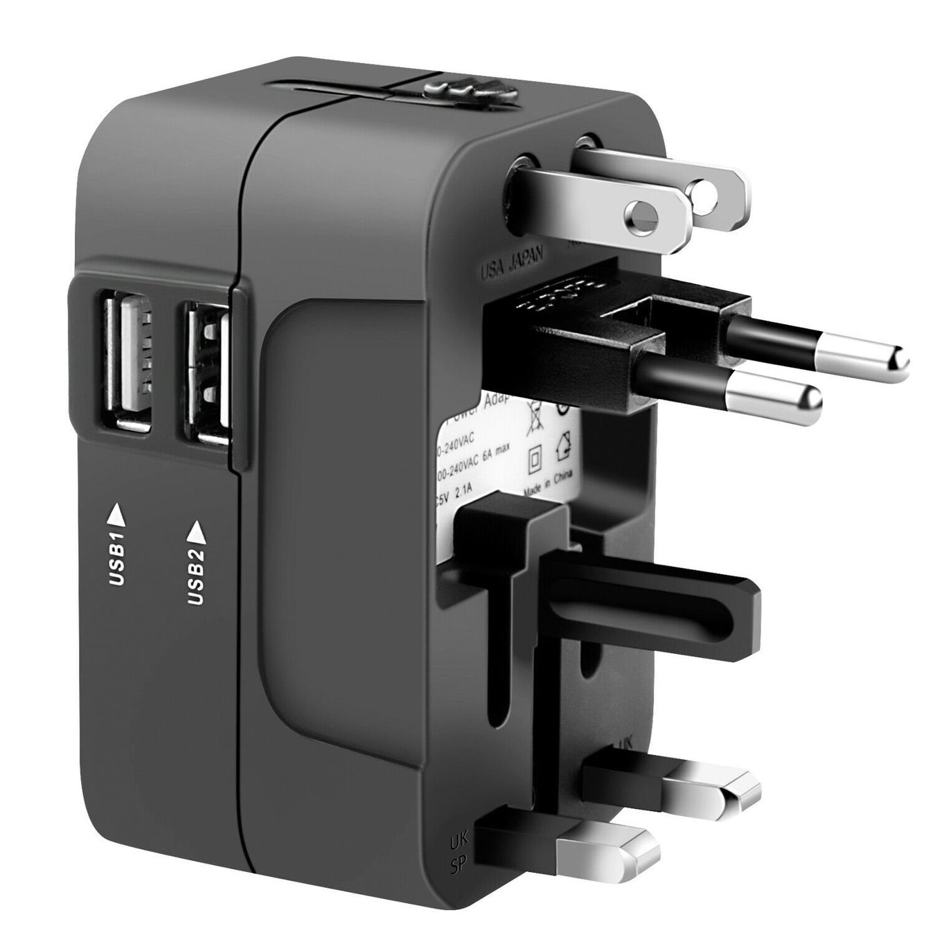 Laufwerke & Adapter: Reiseadapter mit Dual-USB-Anschluss Universaladapter – Neu und originalverpackt aus Unterägeri von RmOnline 1