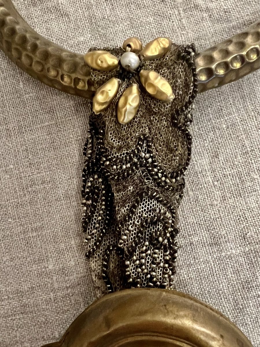 Ketten: Collier ANEHO Création, bronze et broderies, pièce unique – Neu (gemäss Beschreibung) aus Genève von DELIRBEADS 3