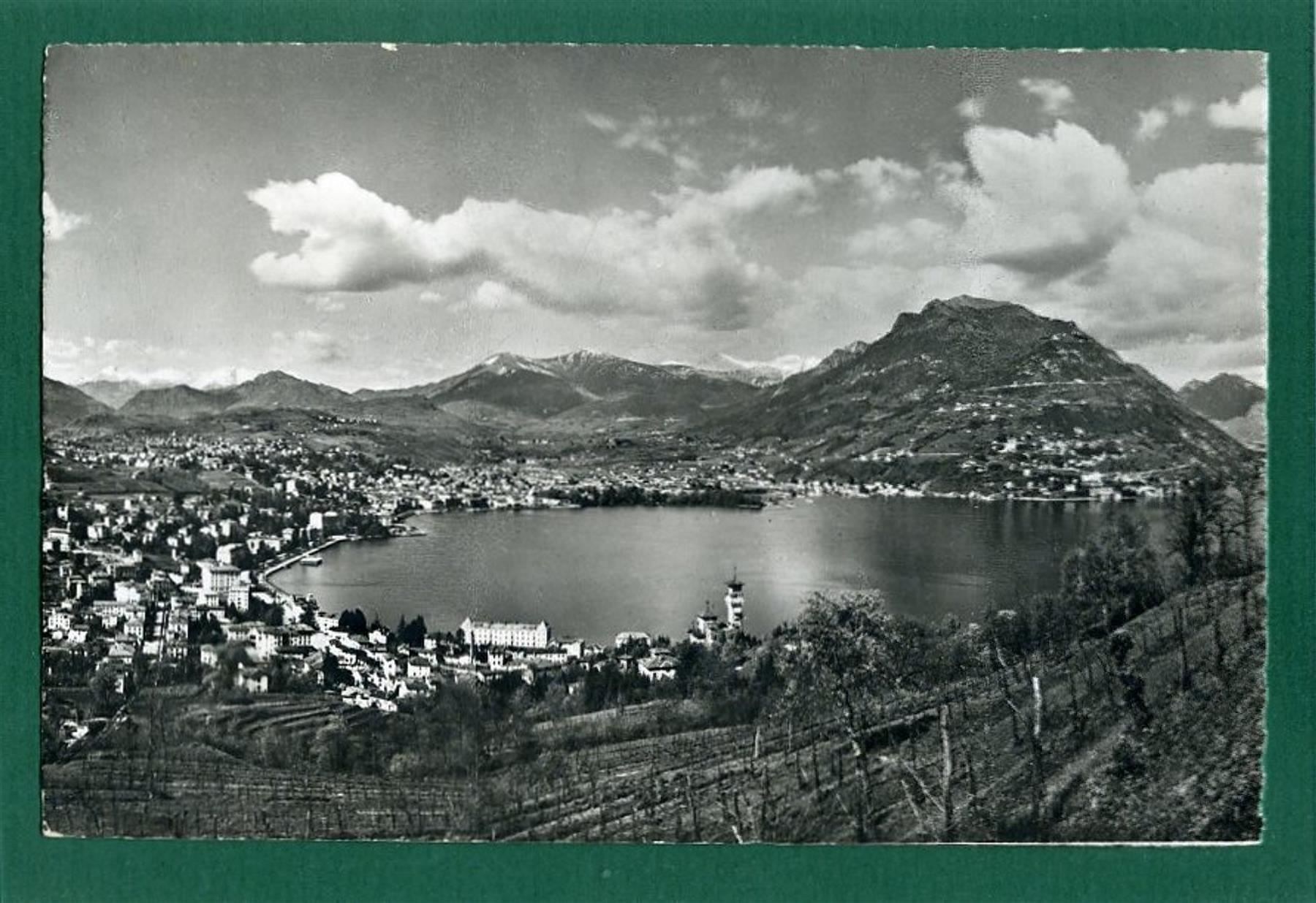 Cartoline postali: Lugano, Panorama e Monte Brè, 1958, gelaufen – Usato da Sargans venduto da Hausi1951