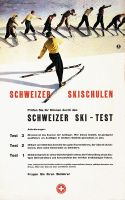 Werner Bischof: Vintage Plakat Schweizer Skischulen Ski-Test