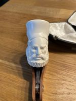 Meerschaumpfeife mit Kopfmotiv inklusive Etui neu