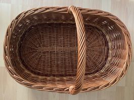 Grosser Weidenkorb Henkelkorb oval Top Zustand