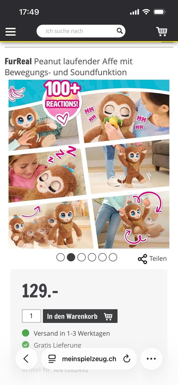 Puppen: FurReal Peanut laufender Affe mit Soundfunktion – Gebraucht aus Trimbach von Elcid163 4