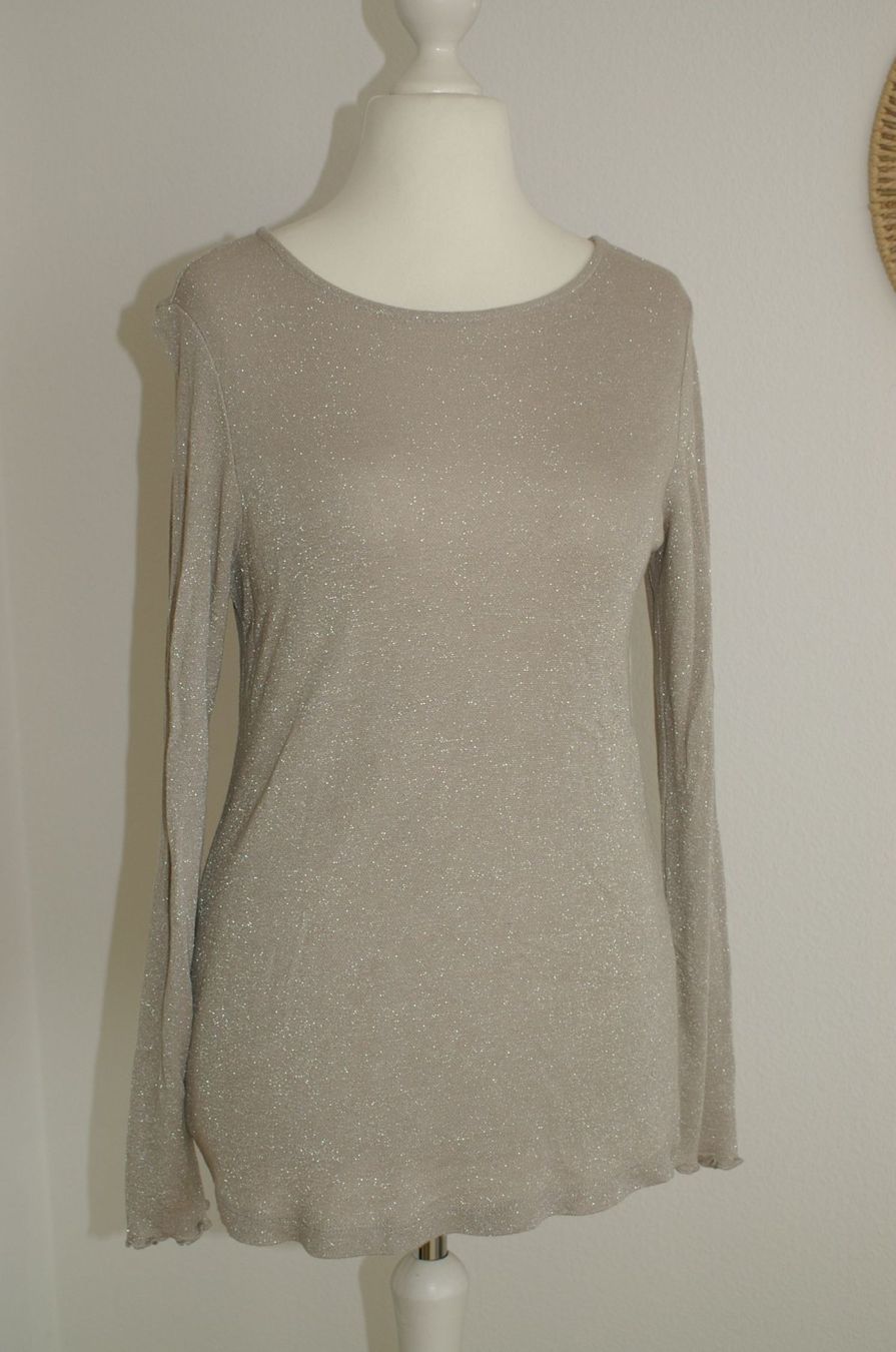 Maglioni & Felpe: glänzender schlichter Pulli, Street one, Gr. 36, sand/silber – Usato da Grüt (Gossau ZH) venduto da o-nyx 1