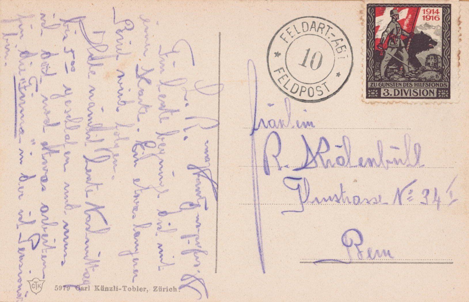 Tutti i francobolli: Feldpost mit ...... 3. Division Stempel Feldart Abt 10 – Usato da Bazenheid venduto da Sunneschy07 1