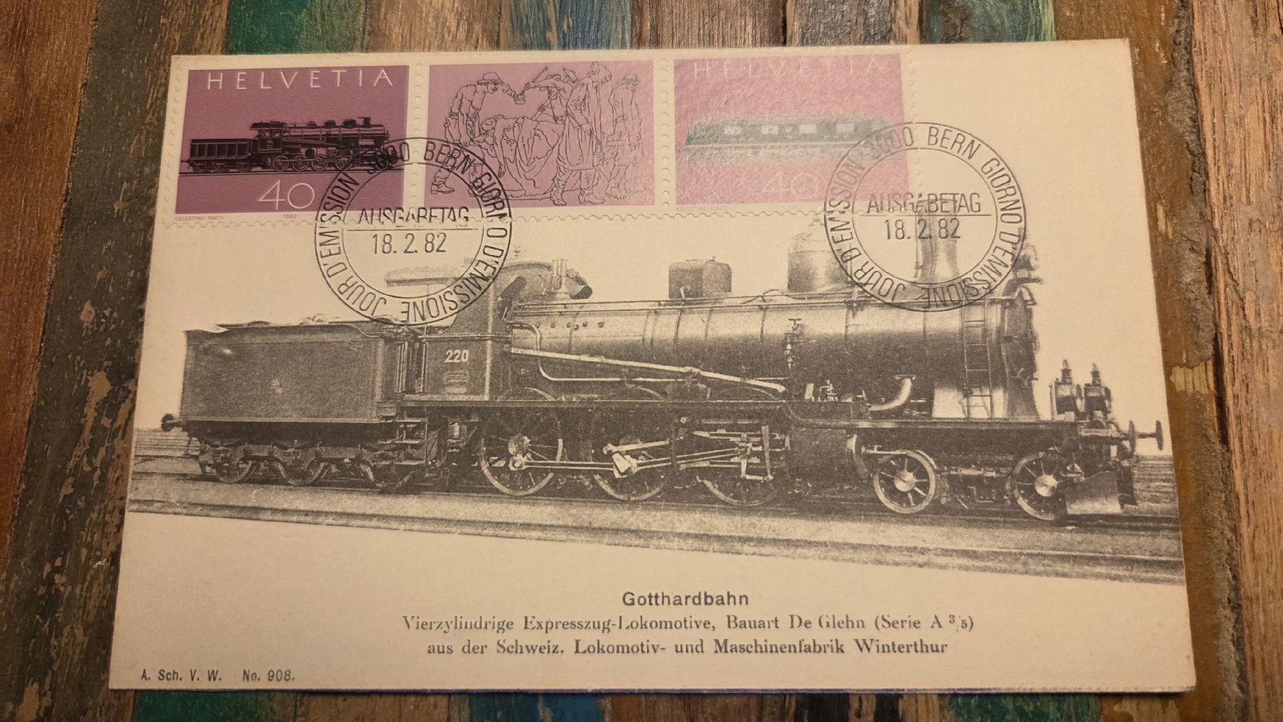 Tutti i francobolli: 1982 FDC Maximumkarte 100 Jahre Gotthardbahn – Usato da Arni AG venduto da Moth68