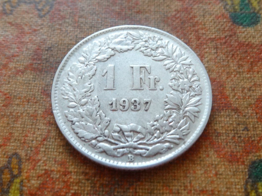 Alle Münzen: 1 Fr. 1937  (Y) – Gebraucht aus Romanel-sur-Lausanne von Swift13