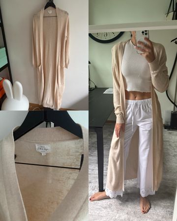 Maison Stella & Suzie – Lange Strickjacke in Beige – Einheit
